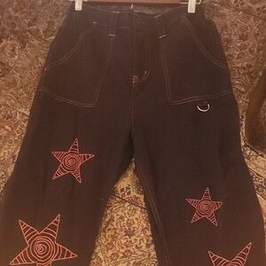 Red Starred Black Pants From Hot Topic